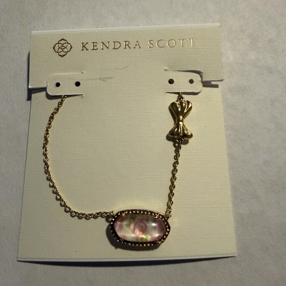 Kendra Scott Jewelry - Kendra Scott x Loveshackfancy Gold necklace  with Iridescent Pink Stone flowers